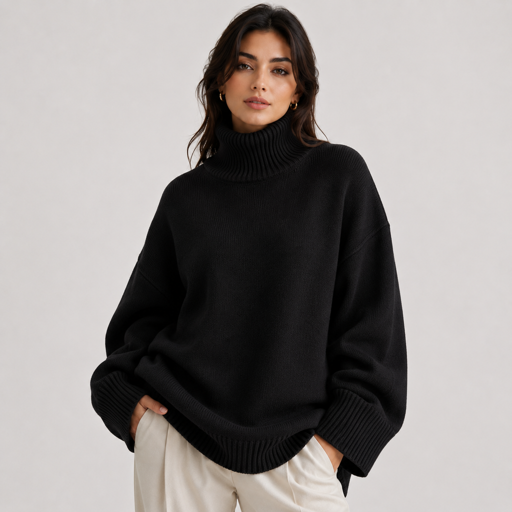 Pull à col roulé premium pour femme, chaud et léger en maille 7
