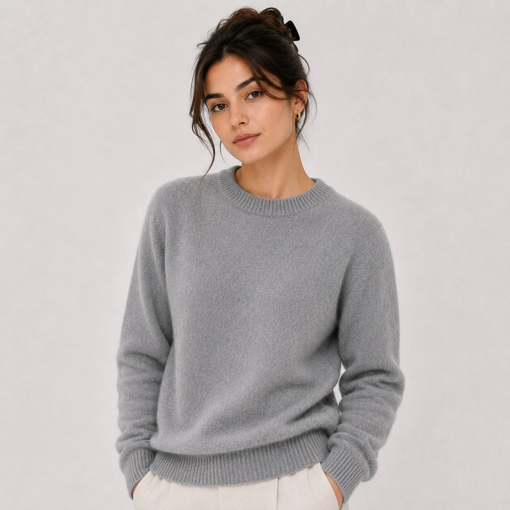 Pull classique en cachemire pour femme, maille légère et chaude 0
