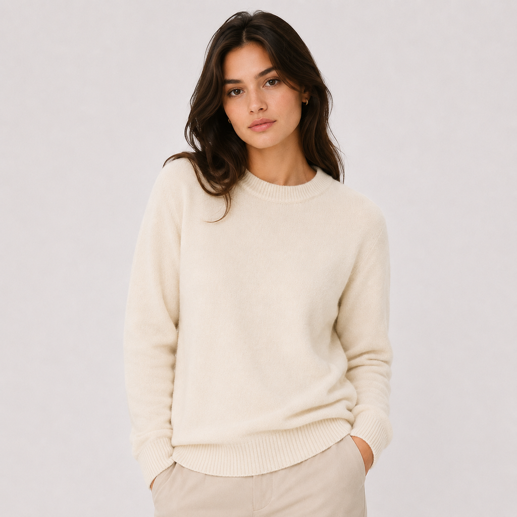 Pull classique en cachemire pour femme, maille légère et chaude 4