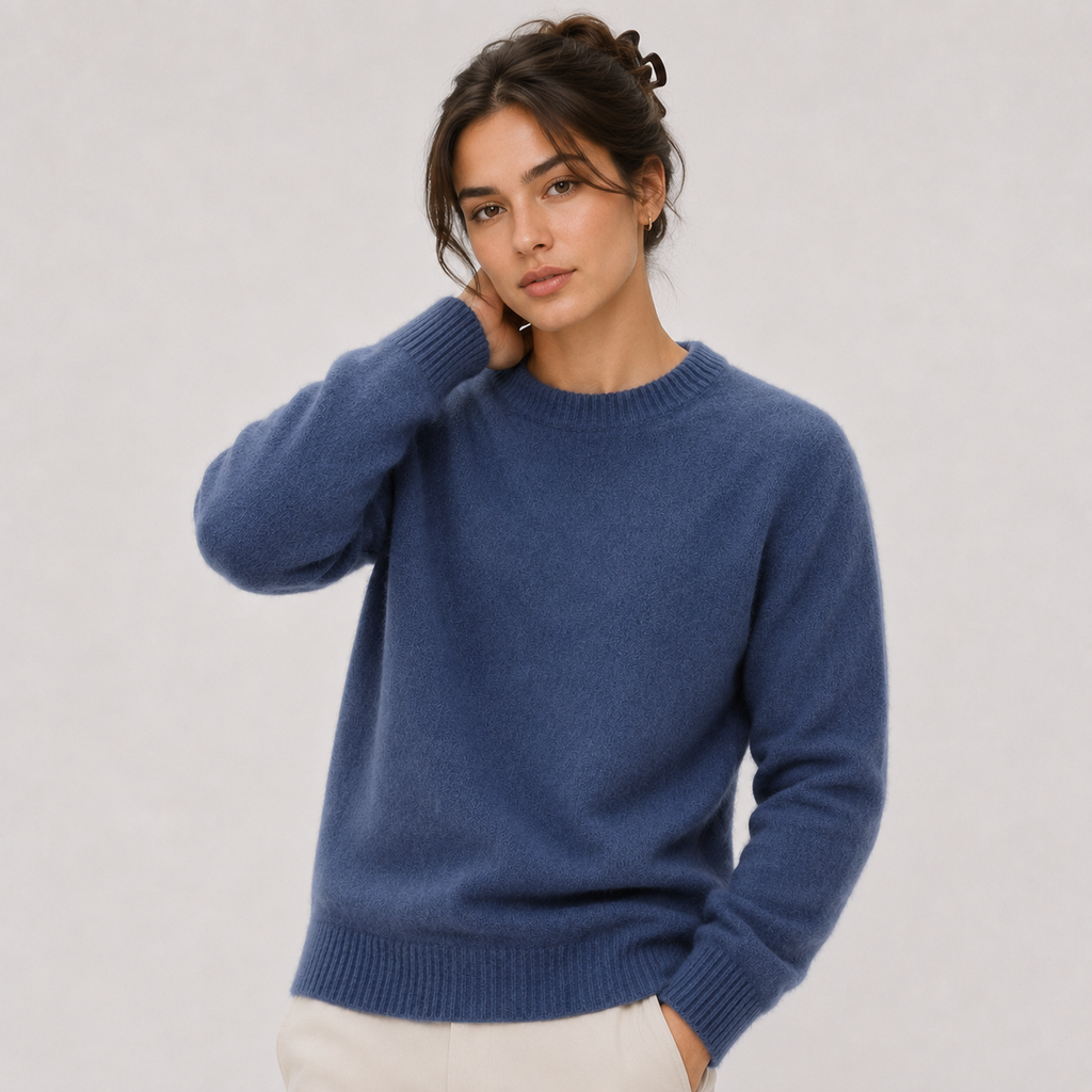 Pull classique en cachemire pour femme, maille légère et chaude 6
