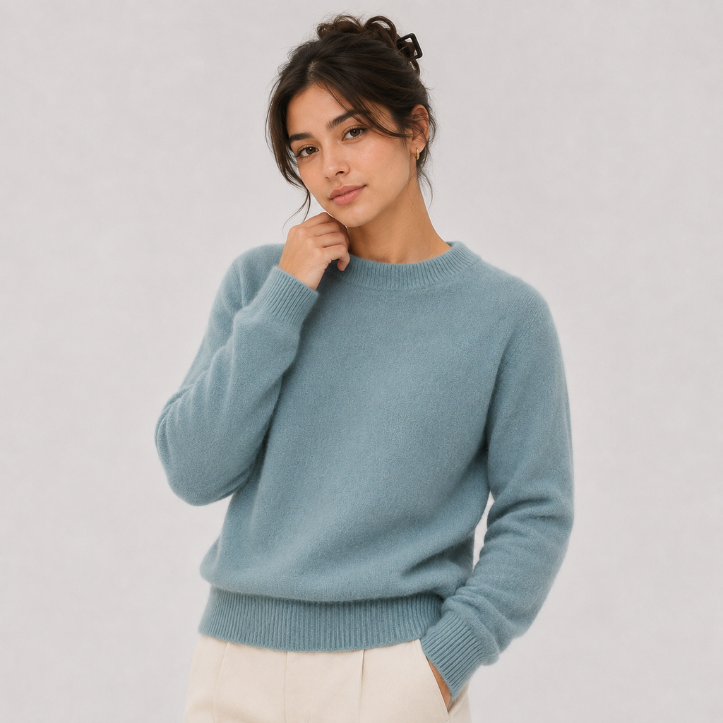 Pull classique en cachemire pour femme, maille légère et chaude 7