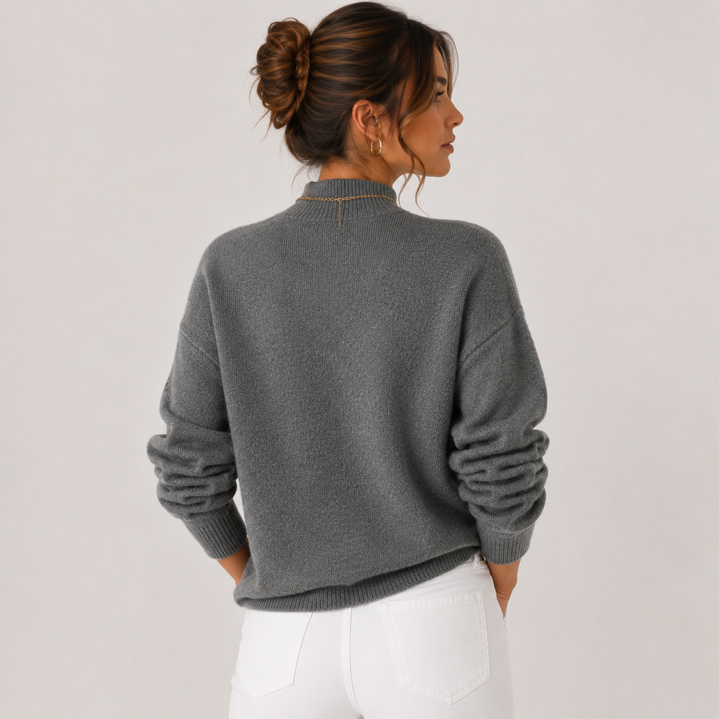 Pull d'hiver léger et confortable à col roulé en maille pour femme 3