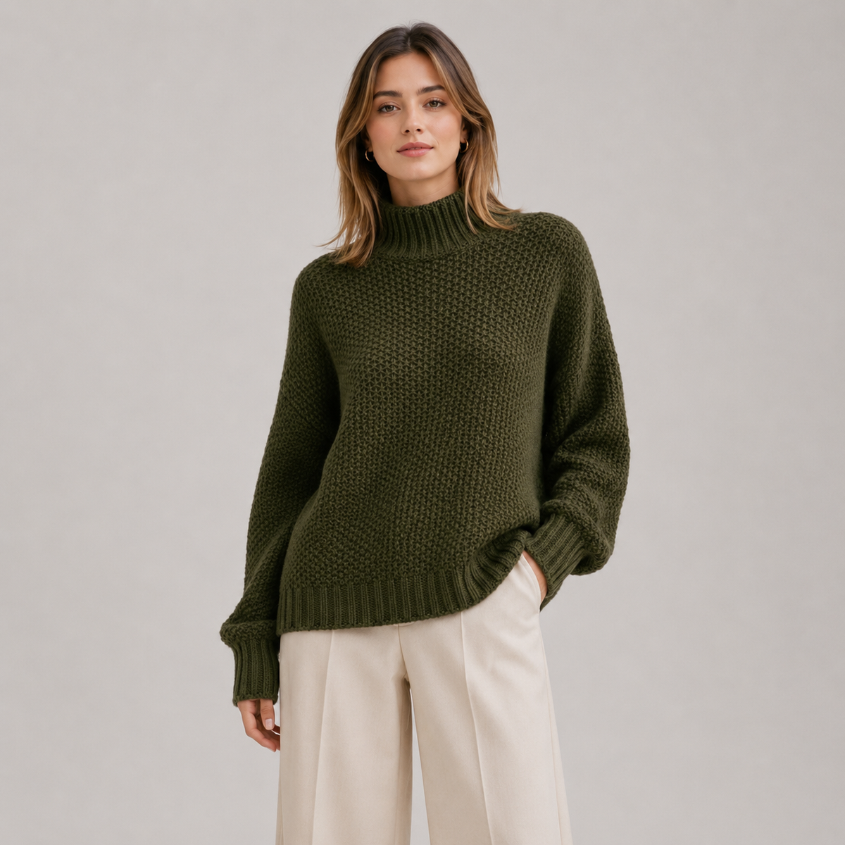 Pull décontracté pour femme, manches longues, en maille confortable 11