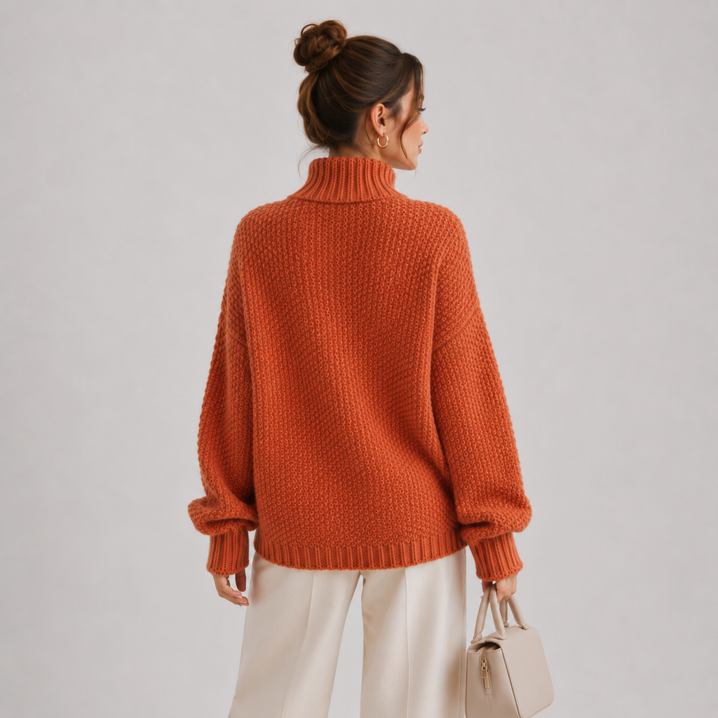 Pull décontracté pour femme, manches longues, en maille confortable 3