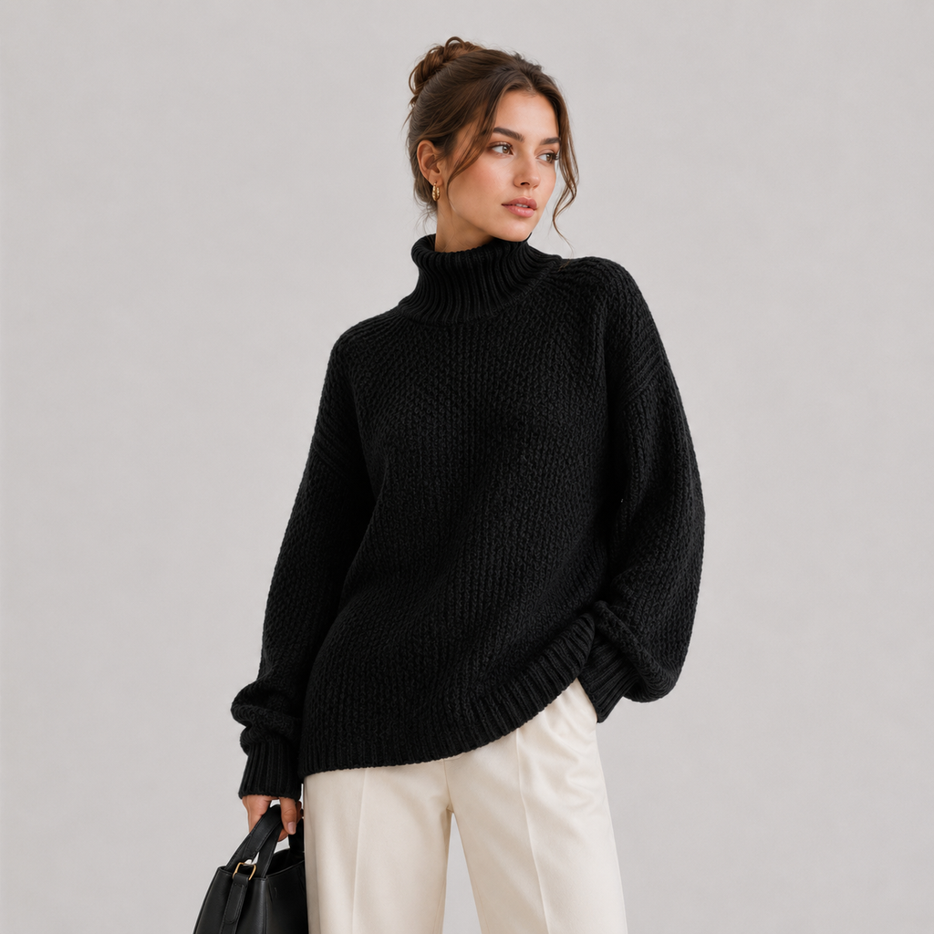 Pull décontracté pour femme, manches longues, en maille confortable 5
