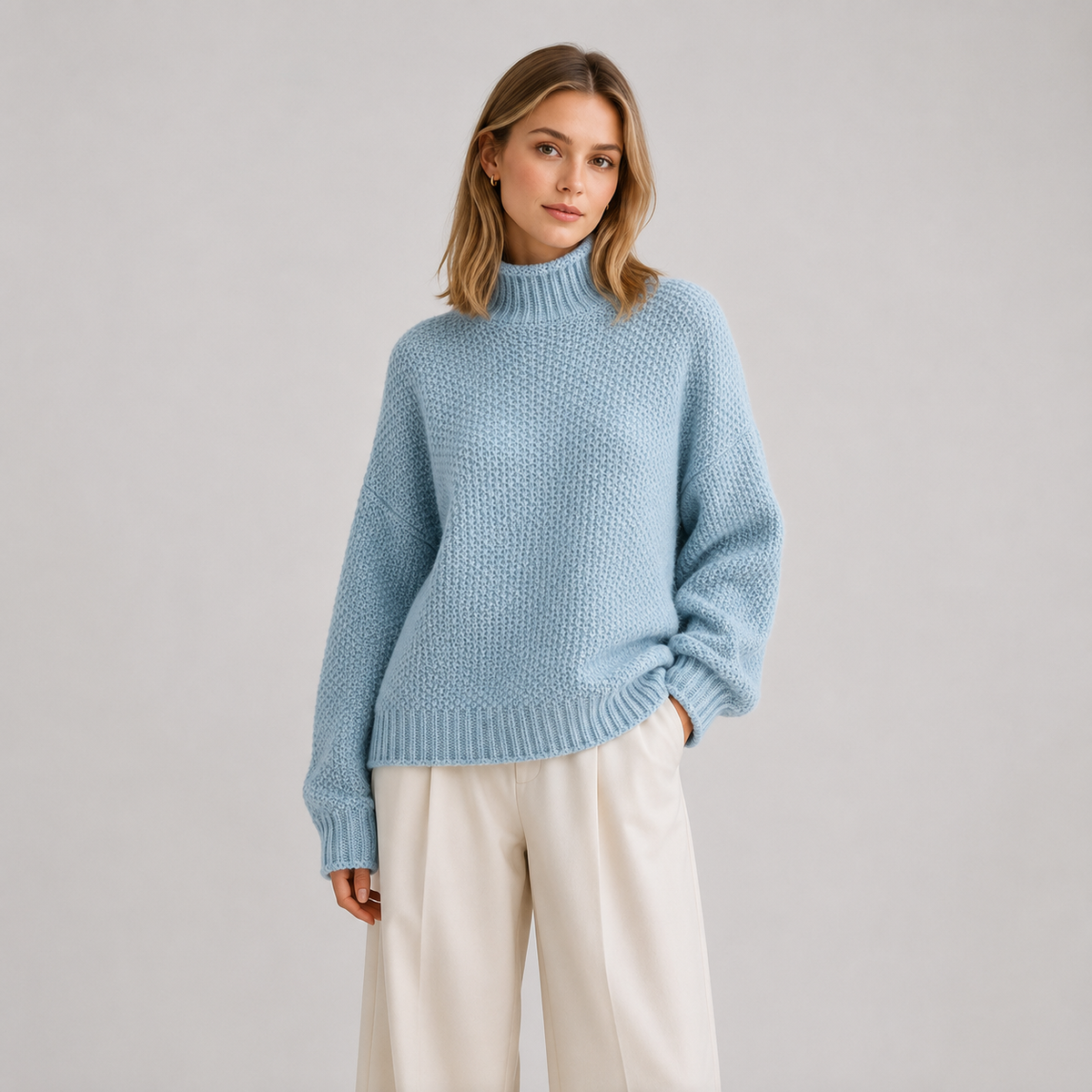 Pull décontracté pour femme, manches longues, en maille confortable 8
