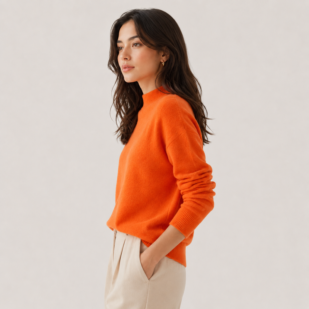 Pull en cachemire léger pour femme, coupe classique 1