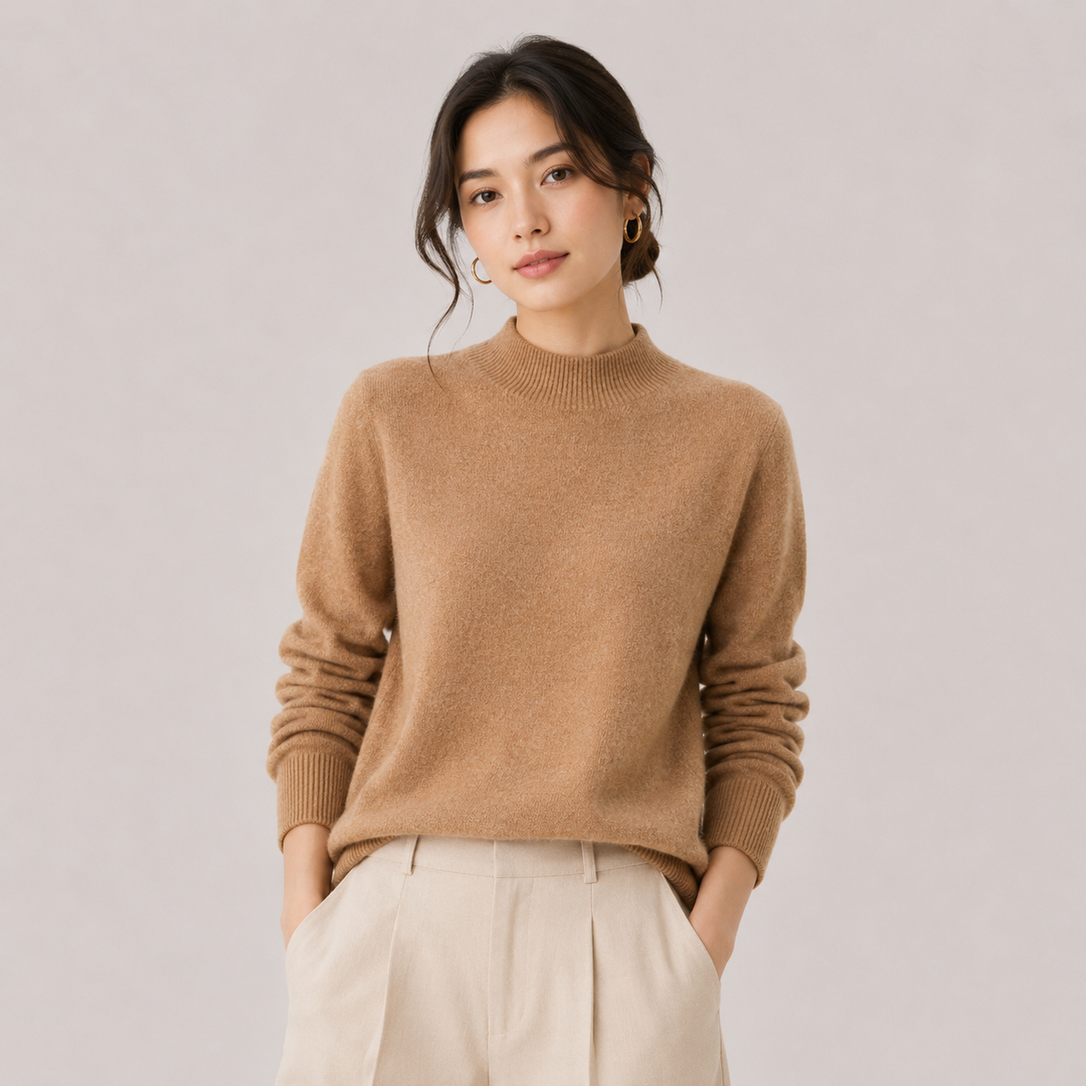Pull en cachemire léger pour femme, coupe classique 11