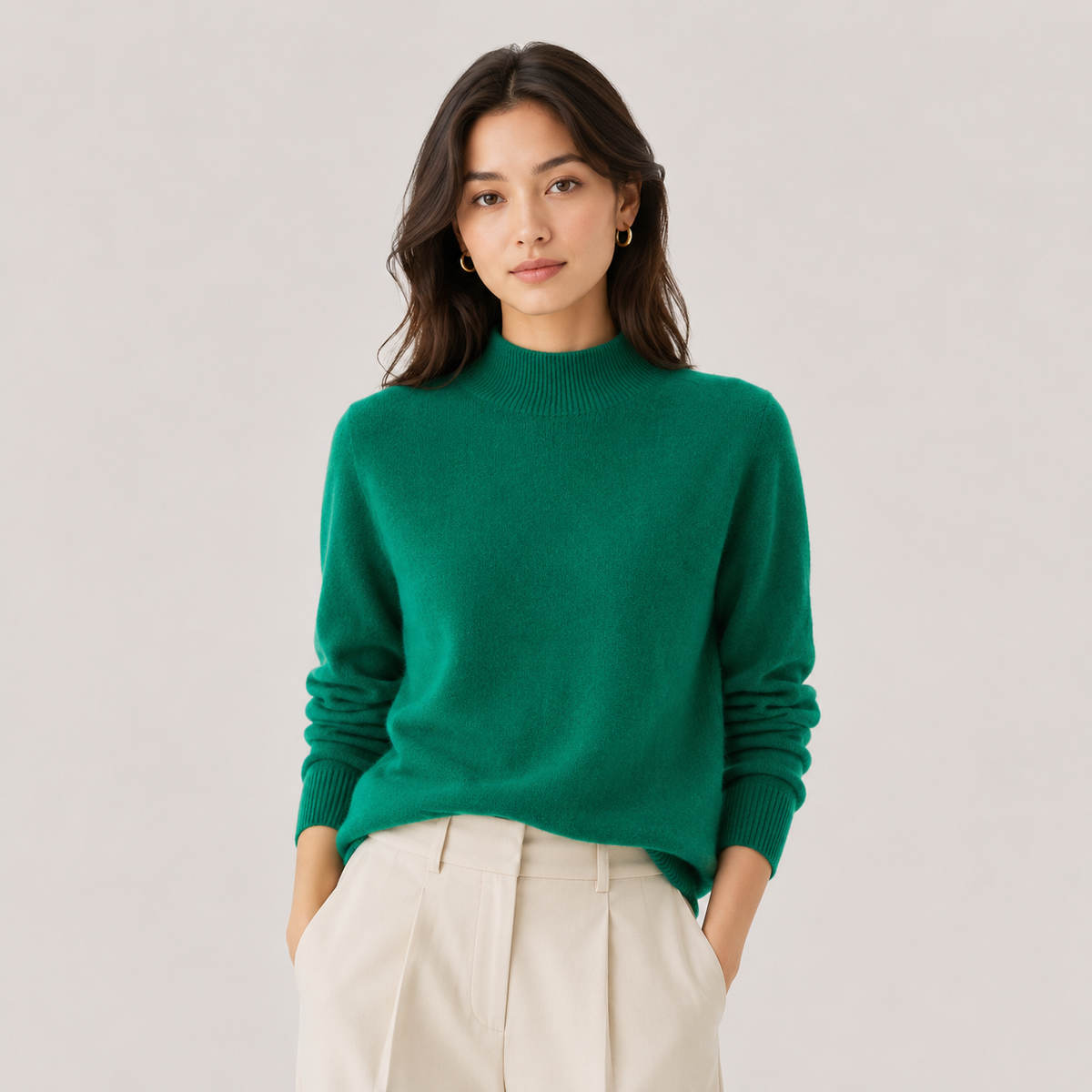 Pull en cachemire léger pour femme, coupe classique 13