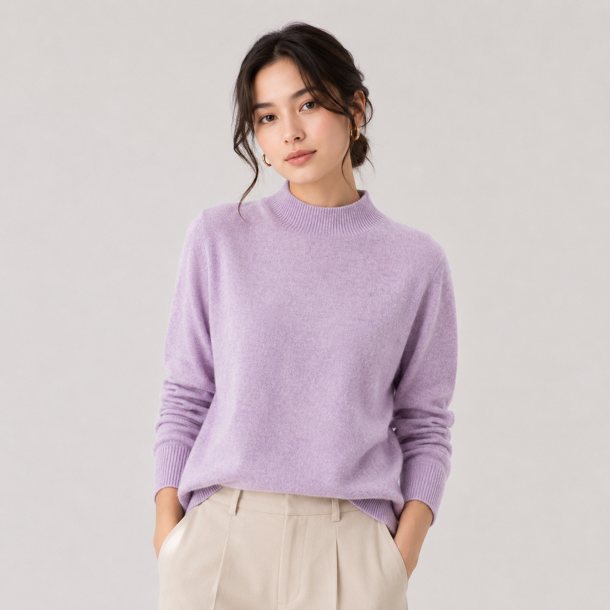 Pull en cachemire léger pour femme, coupe classique 14