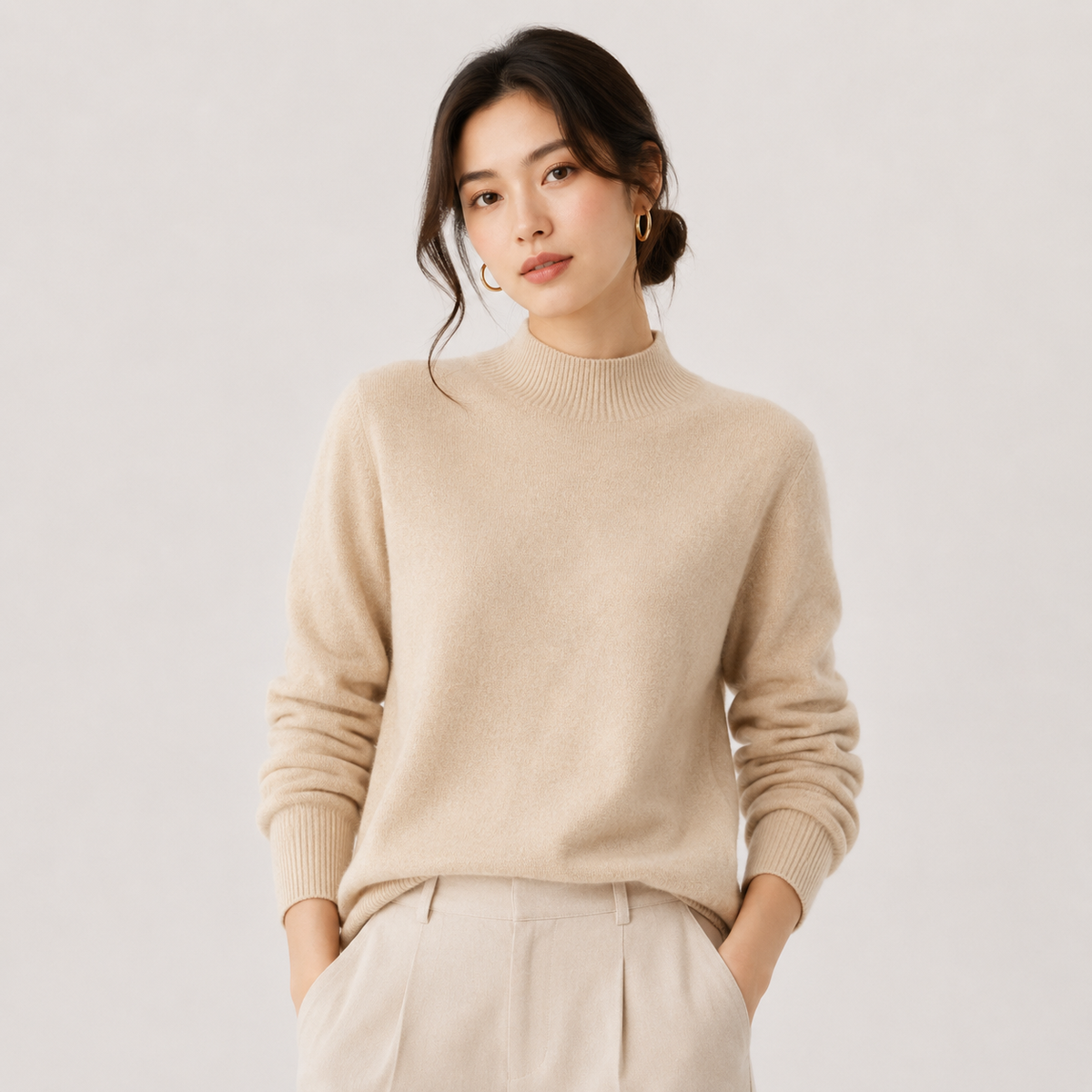 Pull en cachemire léger pour femme, coupe classique 7