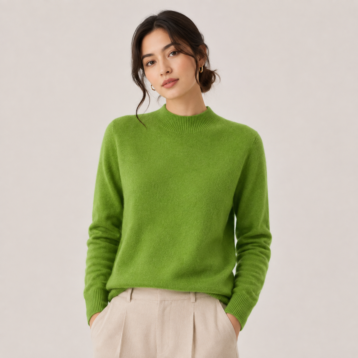 Pull en cachemire léger pour femme, coupe classique 9