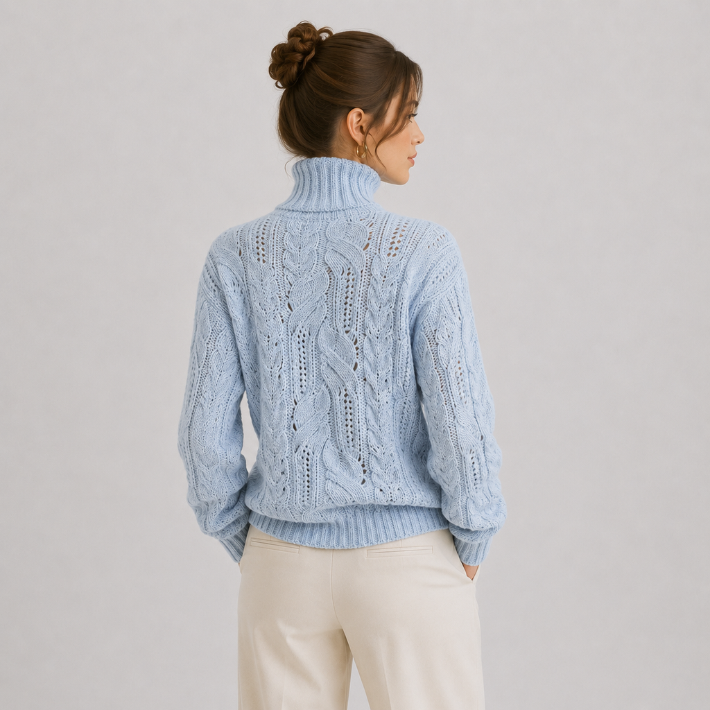 Pull en maille chaude à manches longues pour femme, aspect cachemire de qualité supérieure 3