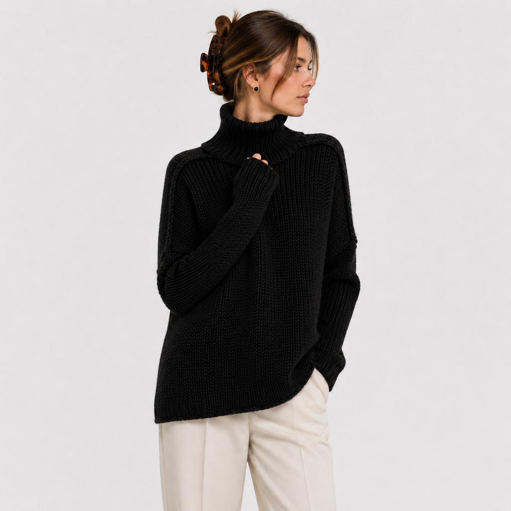 Pull en maille décontractée pour femme, manches longues confortables 4