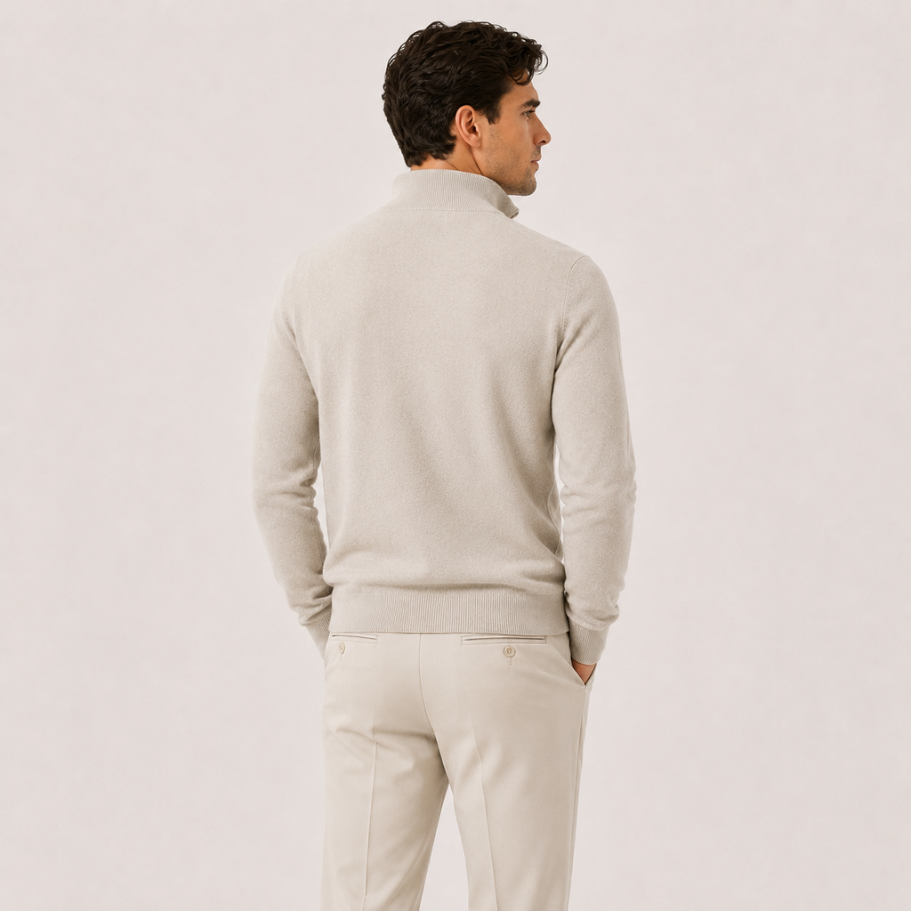 Pull en maille léger et chaud pour homme, fermeture éclair au quart de pouce 3