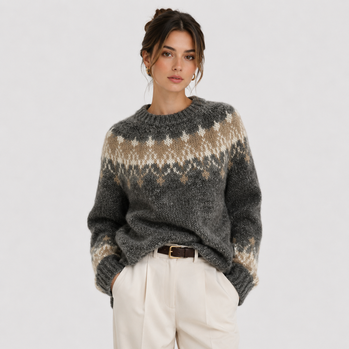 Pull en maille légère et chaude effet cachemire de qualité supérieure pour femme 5