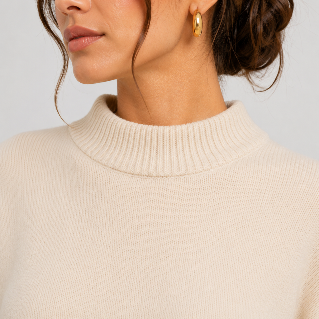 Pull oversize premium pour femme, en maille confortable à manches longues 2