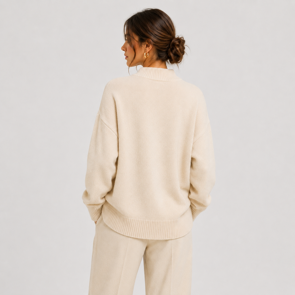 Pull oversize premium pour femme, en maille confortable à manches longues 3