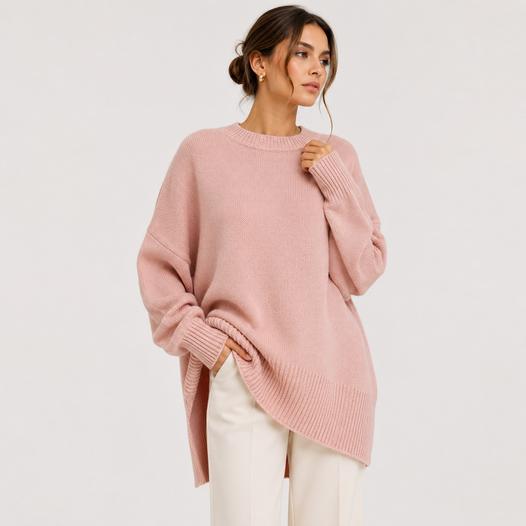 Pull oversize premium pour femme, en maille confortable à manches longues 4