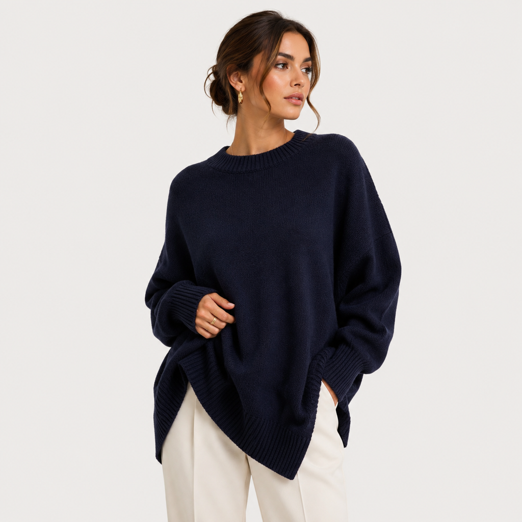Pull oversize premium pour femme, en maille confortable à manches longues 5