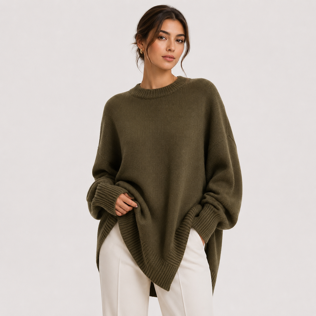 Pull oversize premium pour femme, en maille confortable à manches longues 9