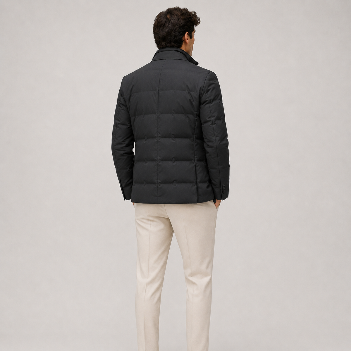 Veste blazer matelassée pour homme, légère, chaude et décontractée. 3