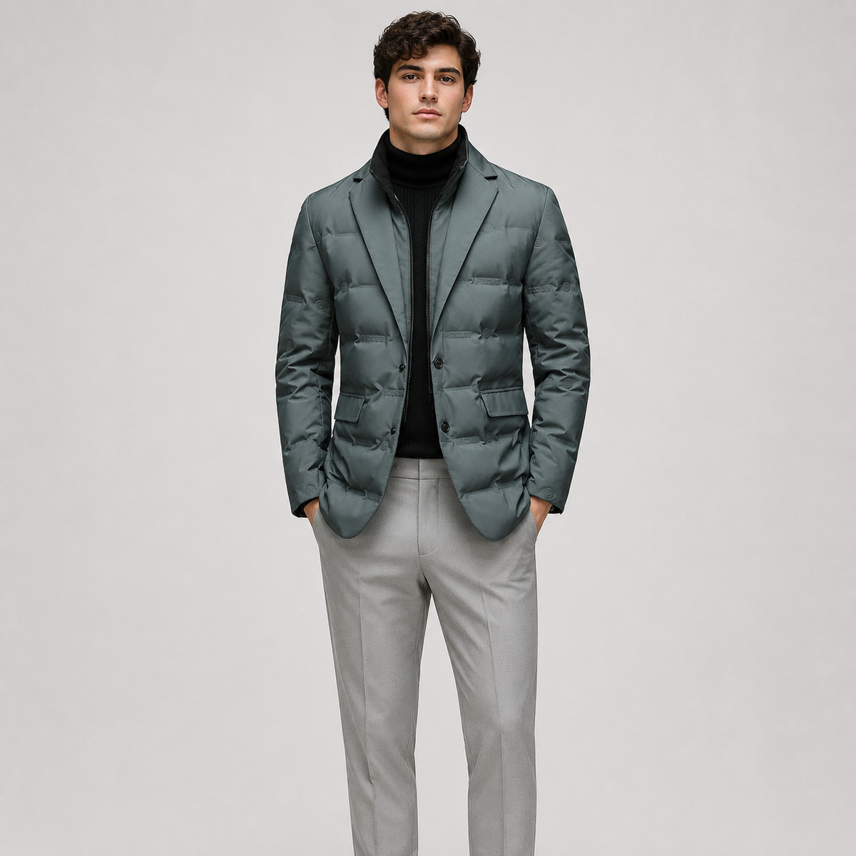 Veste blazer matelassée pour homme, légère, chaude et décontractée. 5