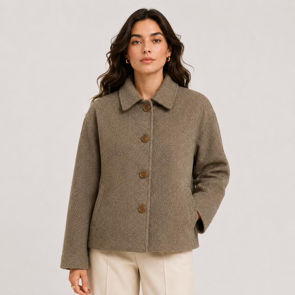 Veste boutonnée coupe décontractée pour femme, idéale pour l'automne et l'hiver 0