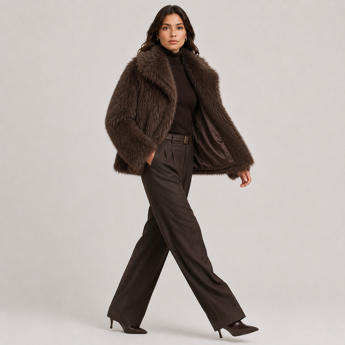 Veste chaude en fausse fourrure pour femme, idéale pour l'hiver et les vêtements d'extérieur élégants. 1