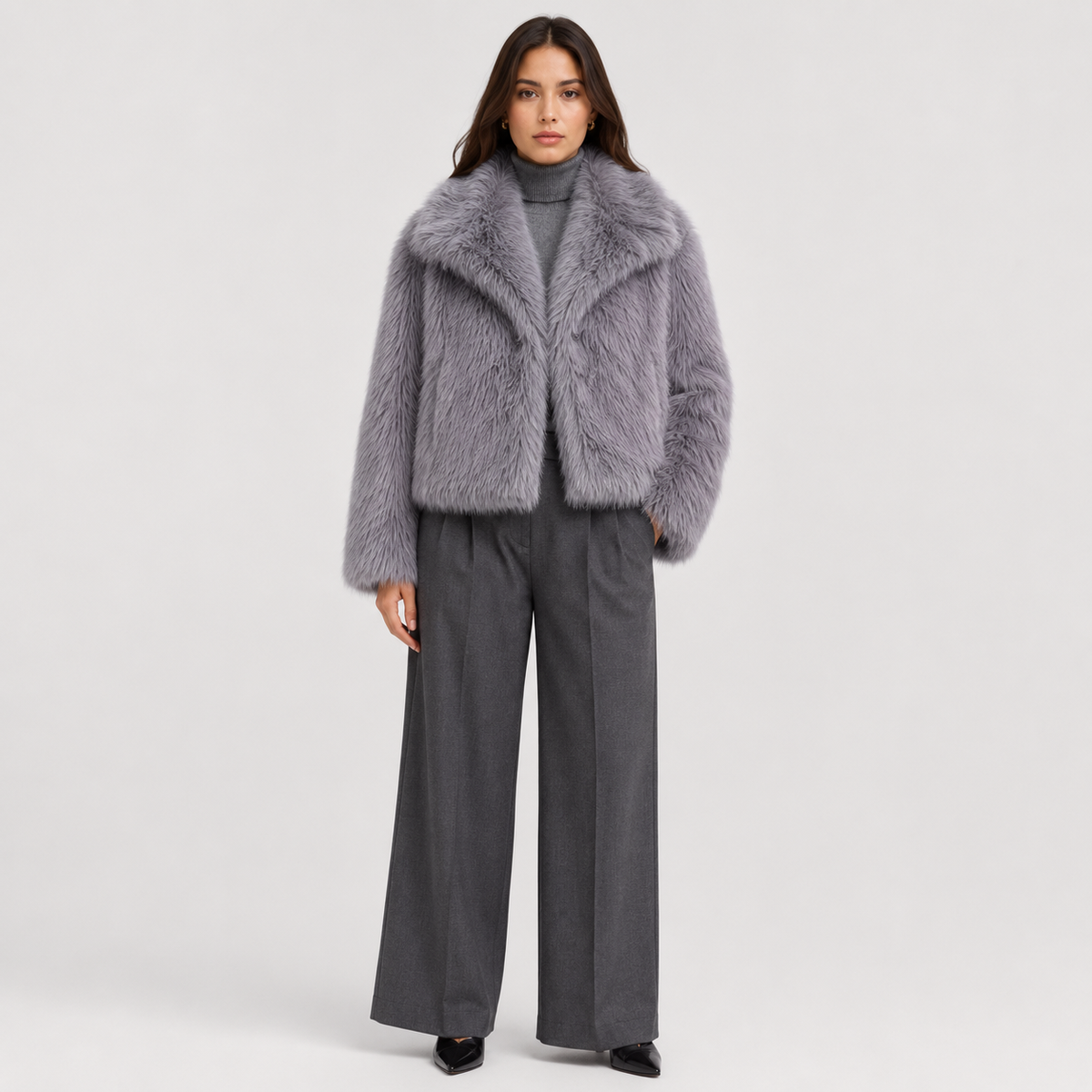 Veste chaude en fausse fourrure pour femme, idéale pour l'hiver et les vêtements d'extérieur élégants. 8