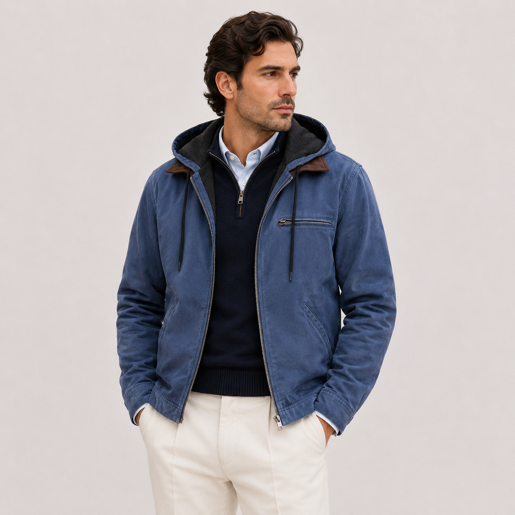 Veste d'hiver chaude à capuche pour homme avec doublure polaire douce 6