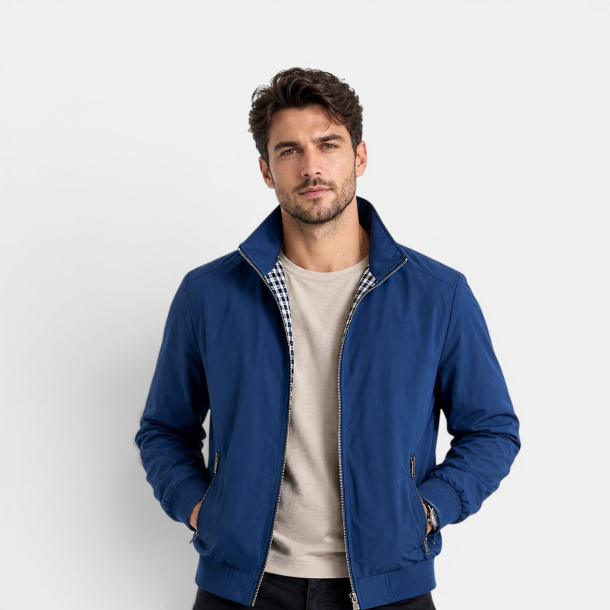 Veste décontractée légère pour homme, respirante et confortable, fermeture éclair sur le devant 7