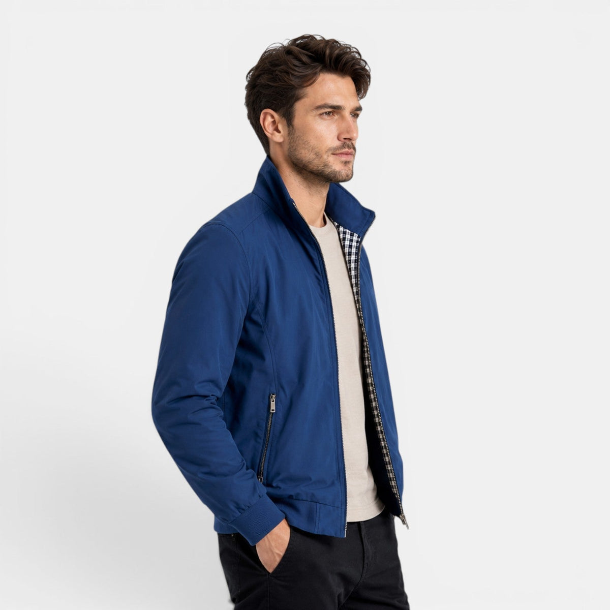 Veste décontractée légère pour homme, respirante et confortable, fermeture éclair sur le devant 8