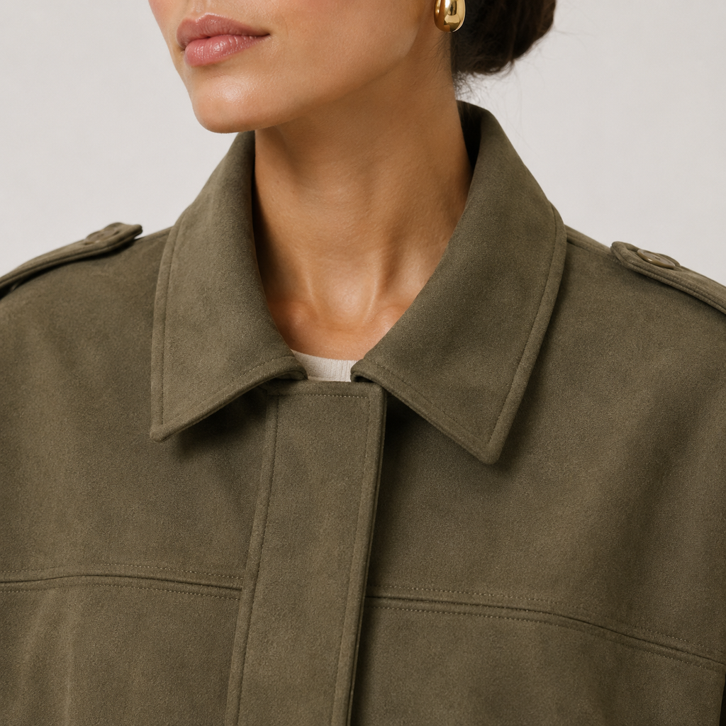 Veste en daim coupe décontractée pour femme - Vêtement d'extérieur raffiné et intemporel 2