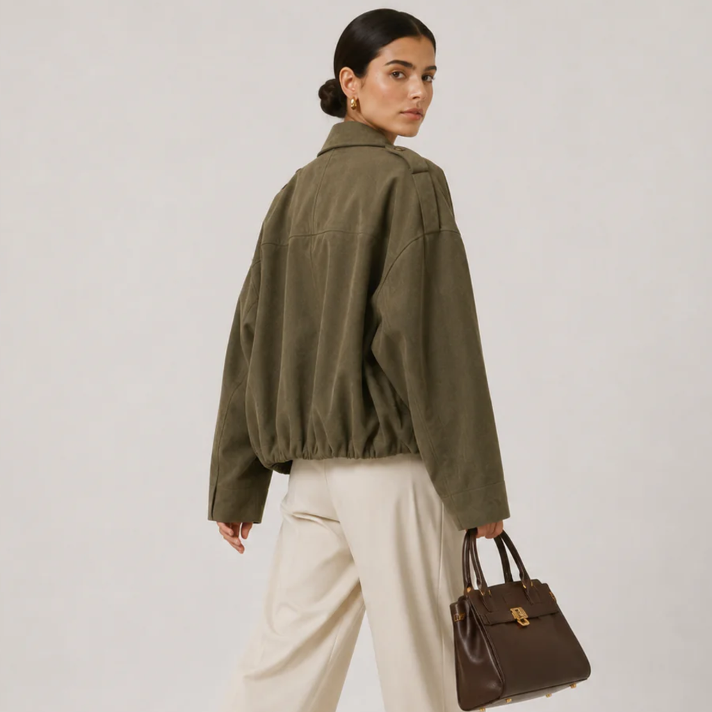 Veste en daim coupe décontractée pour femme - Vêtement d'extérieur raffiné et intemporel 3