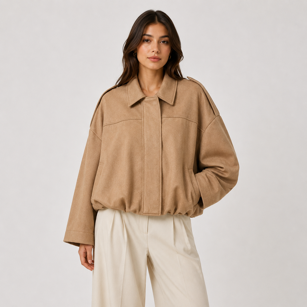 Veste en daim coupe décontractée pour femme - Vêtement d'extérieur raffiné et intemporel 6