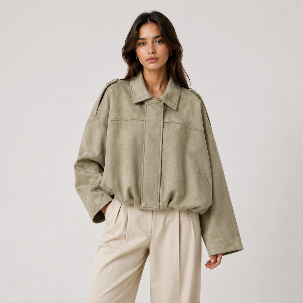 Veste en daim coupe décontractée pour femme - Vêtement d'extérieur raffiné et intemporel 7