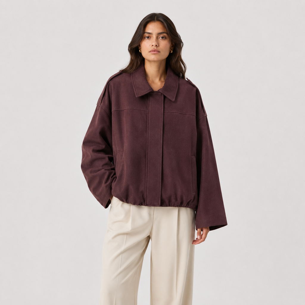 Veste en daim coupe décontractée pour femme - Vêtement d'extérieur raffiné et intemporel 8