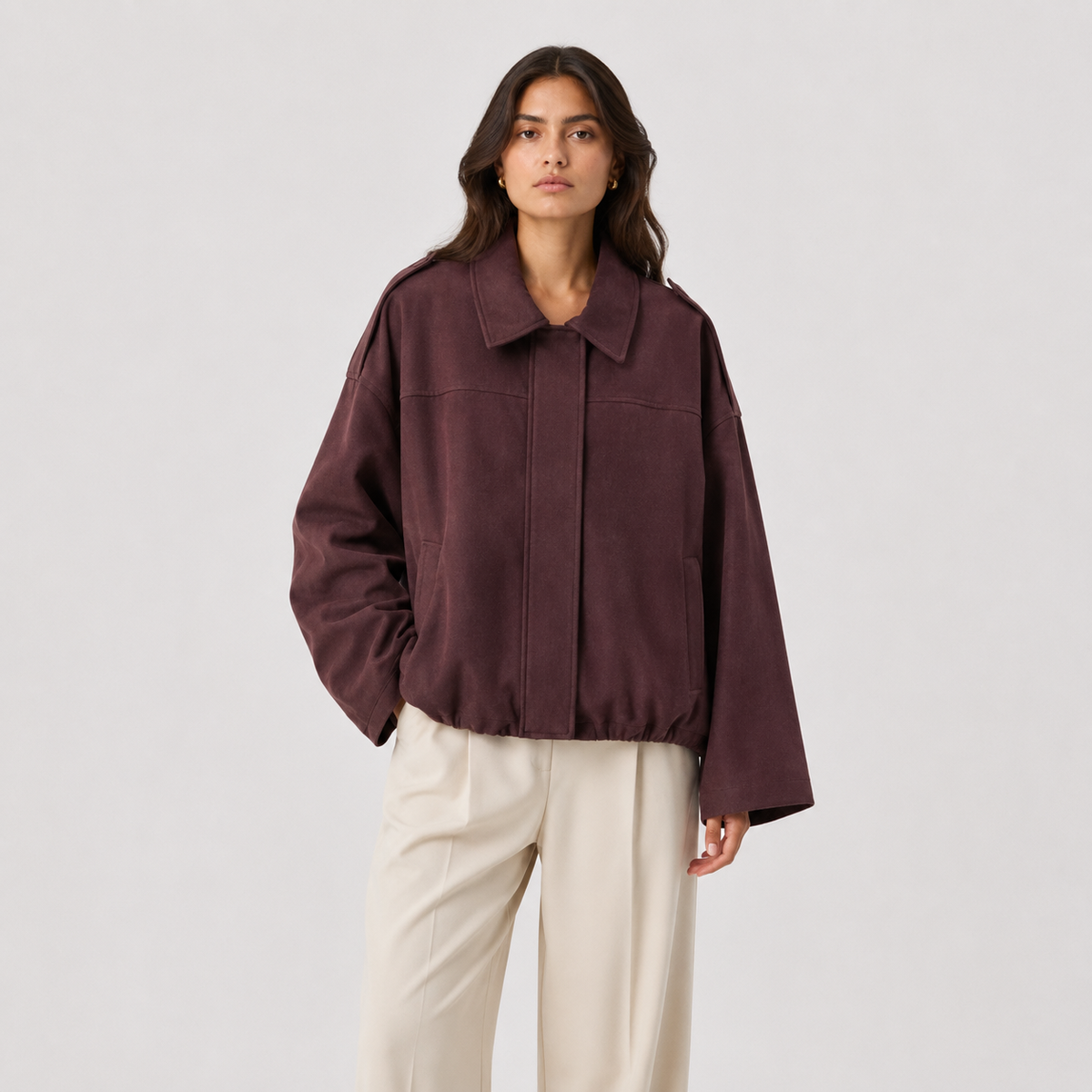 Veste en daim coupe décontractée pour femme - Vêtement d'extérieur raffiné et intemporel 8