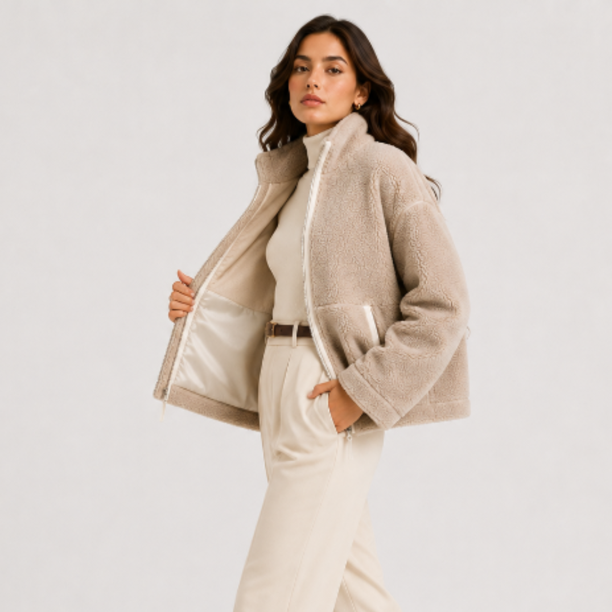 Veste polaire classique pour femme : confort hivernal raffiné 1