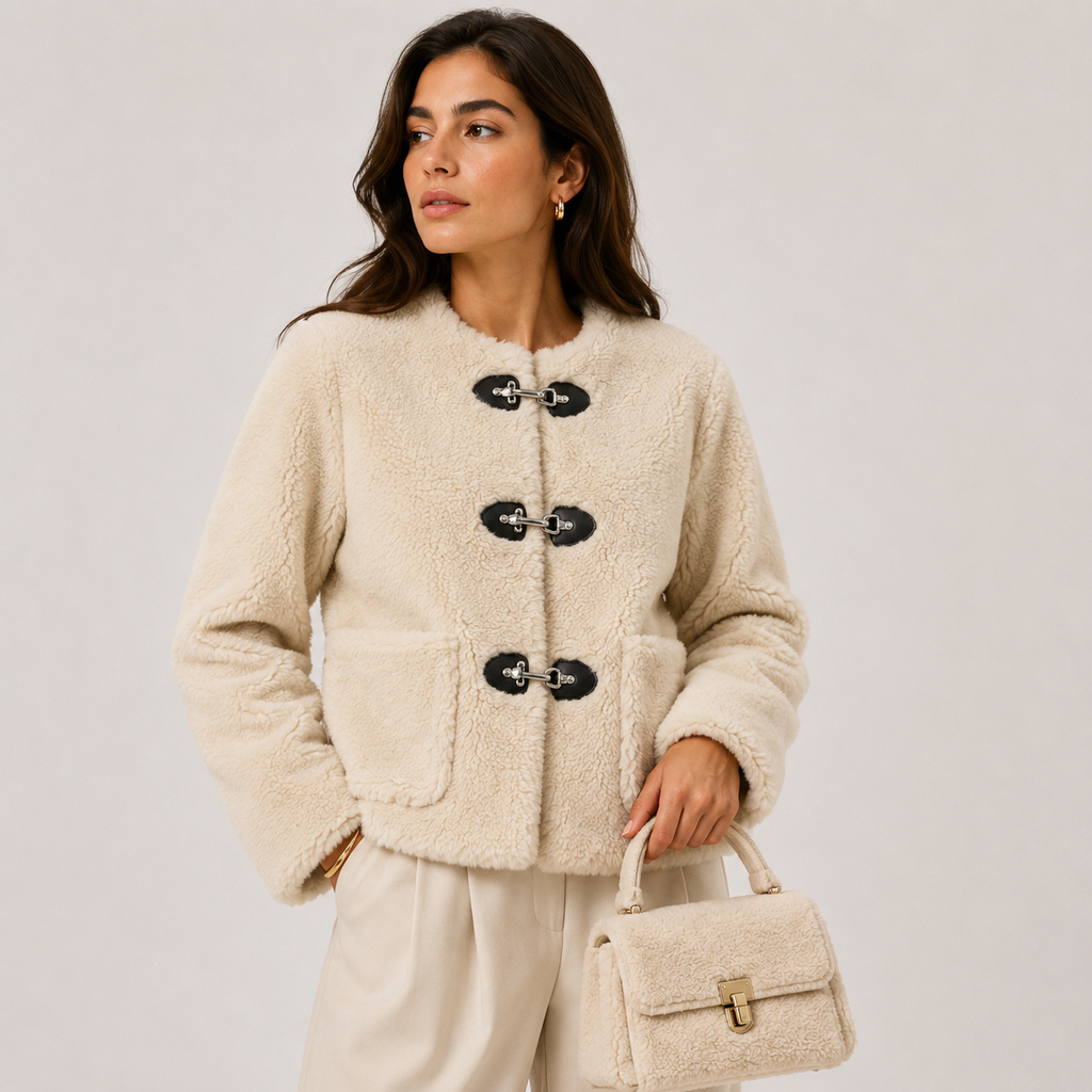 Veste polaire confortable pour femme avec fermeture à boutons brandebourg 0