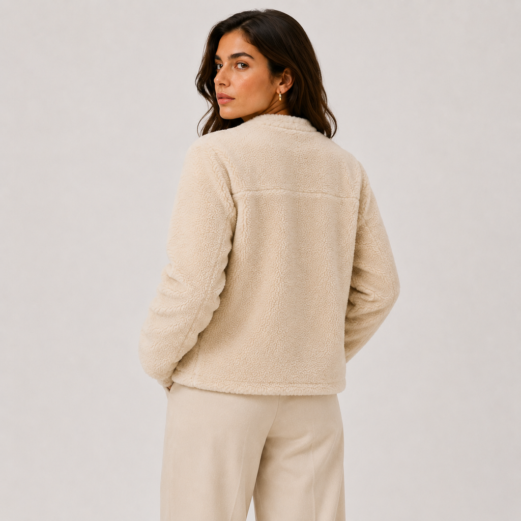 Veste polaire confortable pour femme avec fermeture à boutons brandebourg 3