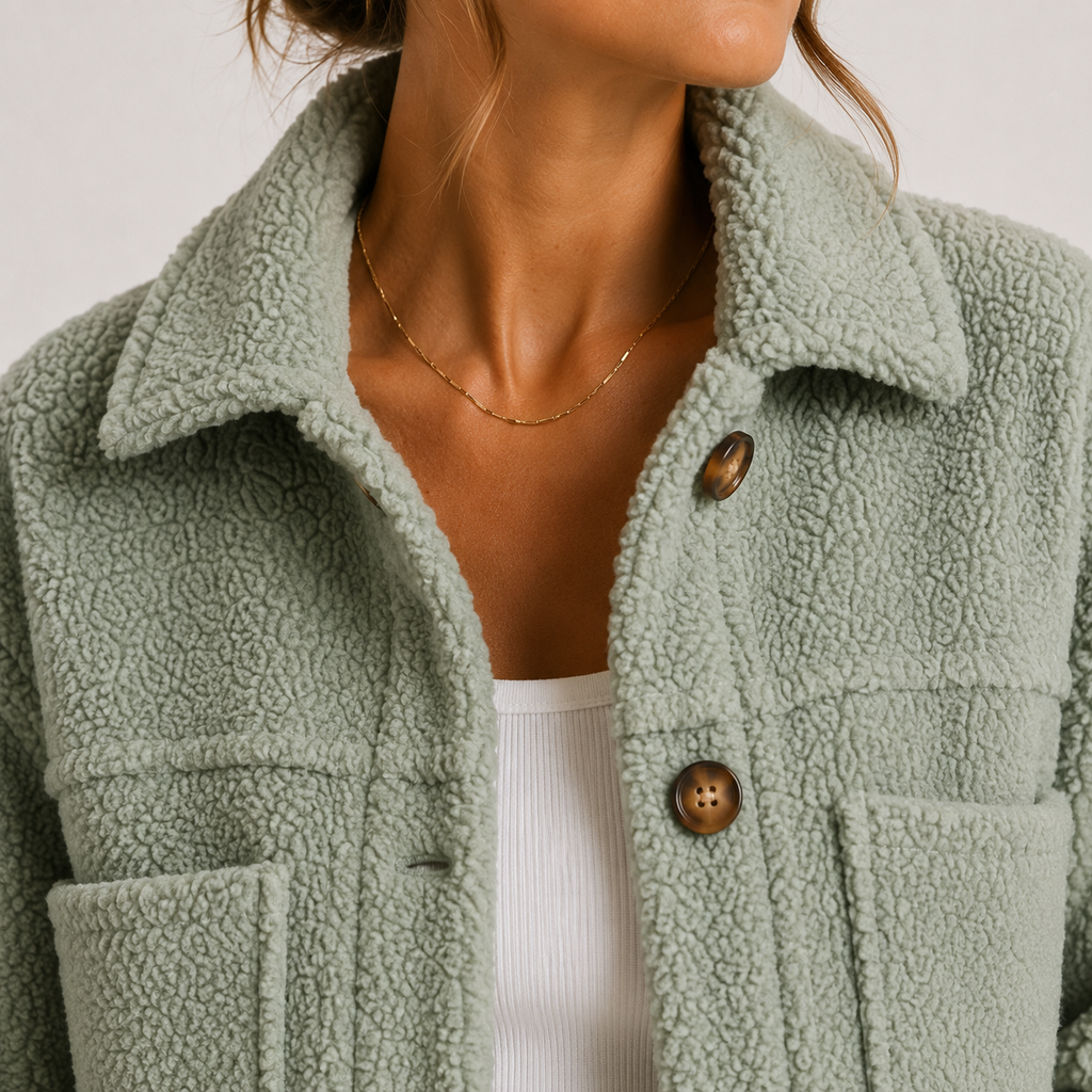 Veste sherpa peluche pour femme, surchemise décontractée, confortable et légère 2
