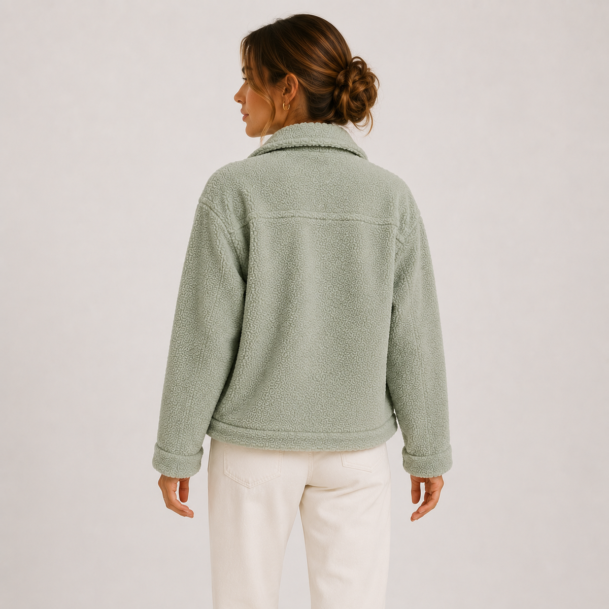 Veste sherpa peluche pour femme, surchemise décontractée, confortable et légère 3