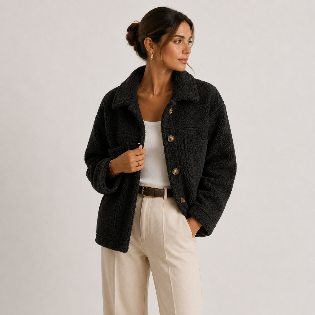 Veste sherpa peluche pour femme, surchemise décontractée, confortable et légère 6
