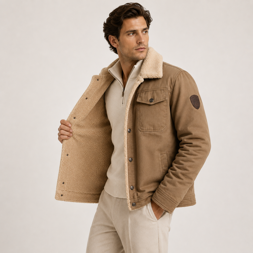 Veste utilitaire doublée en polaire pour homme, manteau d'hiver isolé 1