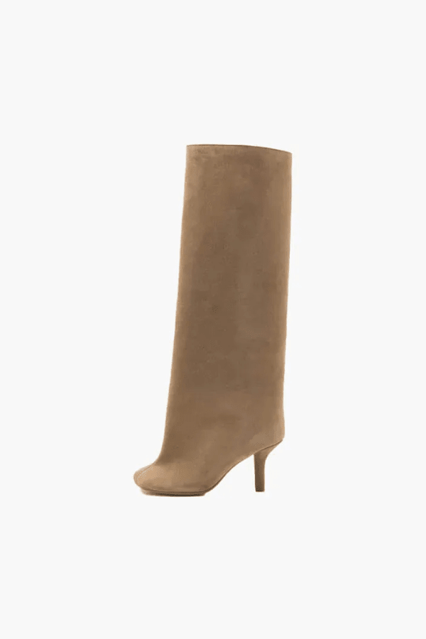 Bottes hautes Odéon en suédine portées – Belloures